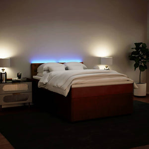 Κρεβάτι Boxspring με Στρώμα Ροζ 140x200 εκ. Βελούδινο - Pakobazaar