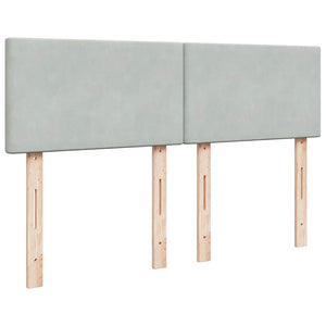 Κρεβάτι Boxspring με Στρώμα Ανοιχτό Γκρι 160x200 εκ. Βελούδινο - Pakobazaar