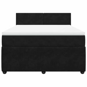 Κρεβάτι Boxspring με Στρώμα Μαύρο 160x200 εκ. Βελούδινο - Pakobazaar