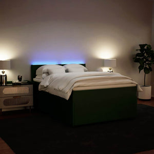 Κρεβάτι Boxspring με Στρώμα Σκούρο Πράσινο 160x200εκ. Βελούδινο - Pakobazaar