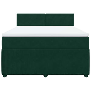 Κρεβάτι Boxspring με Στρώμα Σκούρο Πράσινο 160x200εκ. Βελούδινο - Pakobazaar