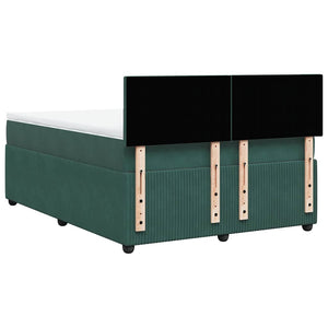 Κρεβάτι Boxspring με Στρώμα Σκούρο Πράσινο 160x200εκ. Βελούδινο - Pakobazaar