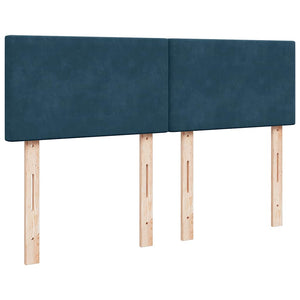 Κρεβάτι Boxspring με Στρώμα Μπλε 160x200 εκ. Βελούδινο - Pakobazaar
