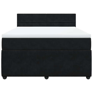 Κρεβάτι Boxspring με Στρώμα Μαύρο 160x200 εκ. Βελούδινο - Pakobazaar