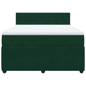 Κρεβάτι Boxspring με Στρώμα Σκούρο Πράσινο 160x200εκ. Βελούδινο - Pakobazaar