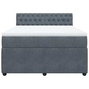 Κρεβάτι Boxspring με Στρώμα Σκούρο Γκρι 160x200 εκ. Βελούδινο - Pakobazaar