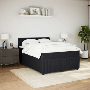 Κρεβάτι Boxspring με Στρώμα Μαύρο 160x200 εκ. Βελούδινο - Pakobazaar