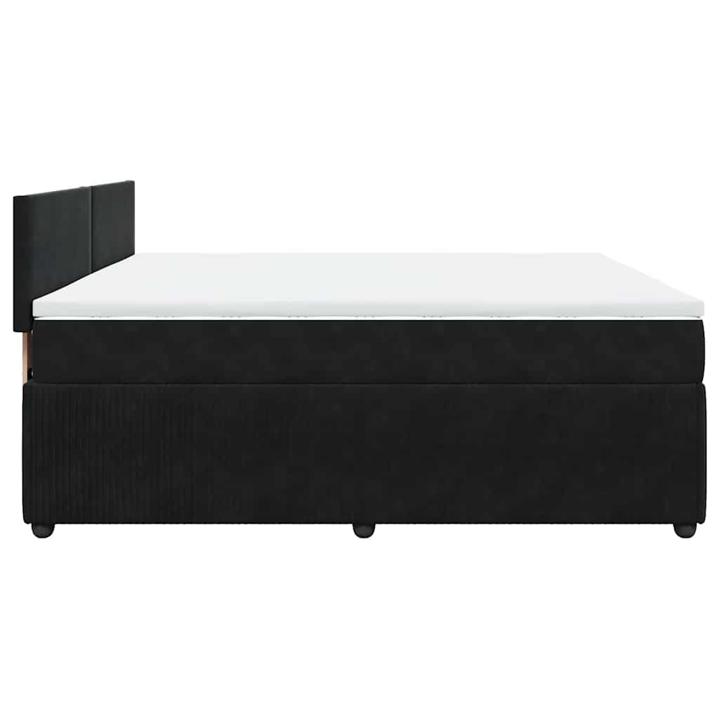 Κρεβάτι Boxspring με Στρώμα Μαύρο 180x200 εκ. Βελούδινο - Pakobazaar