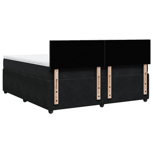 Κρεβάτι Boxspring με Στρώμα Μαύρο 180x200 εκ. Βελούδινο - Pakobazaar