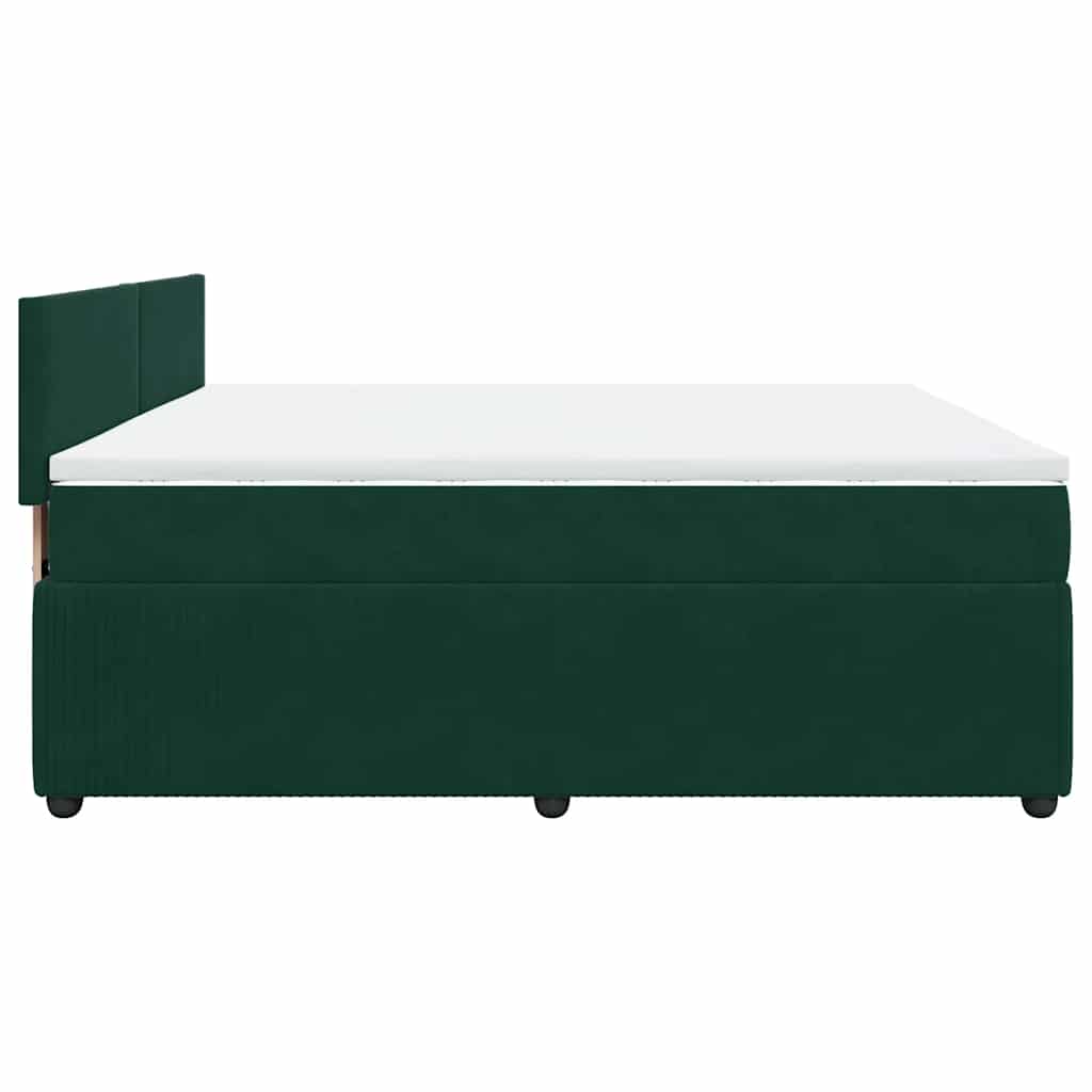 Κρεβάτι Boxspring με Στρώμα Σκούρο Πράσινο 180x200εκ. Βελούδινο - Pakobazaar