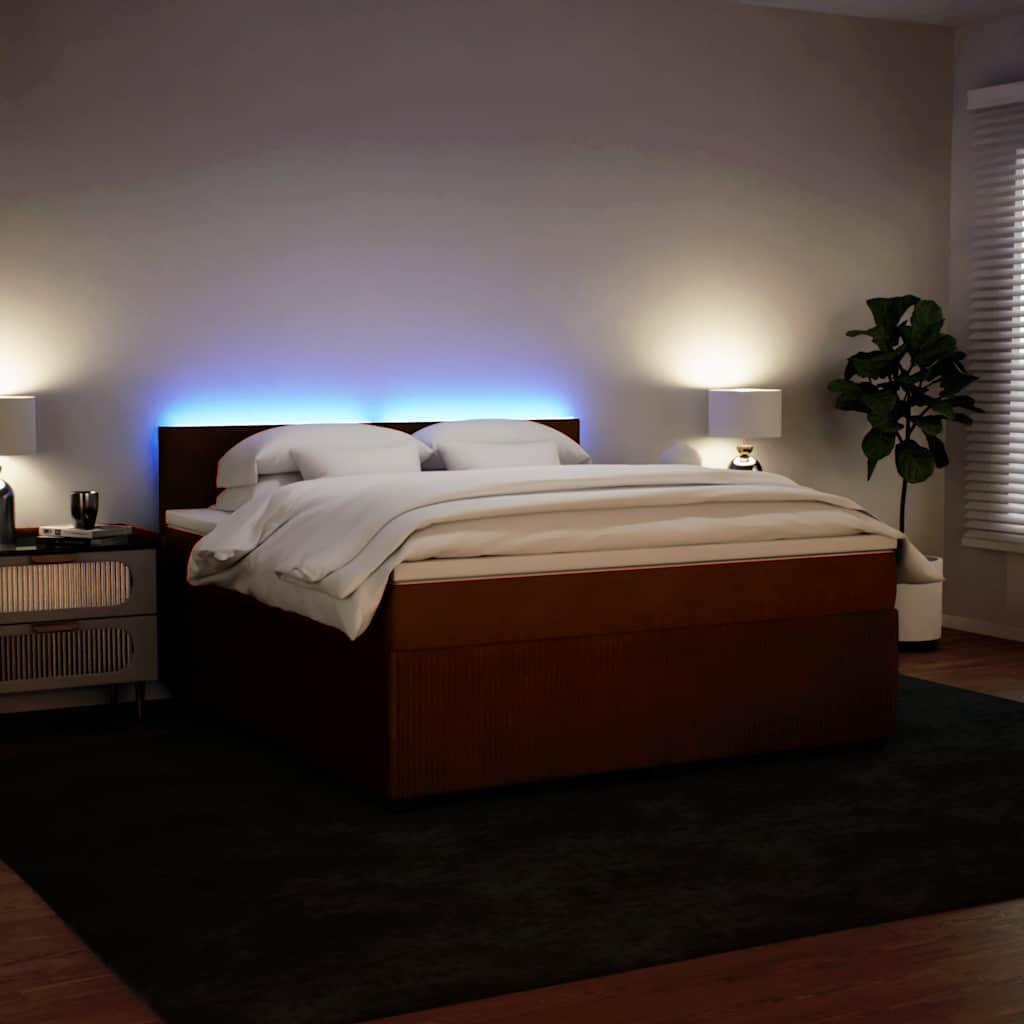 Κρεβάτι Boxspring με Στρώμα Ροζ 180x200 εκ. Βελούδινο