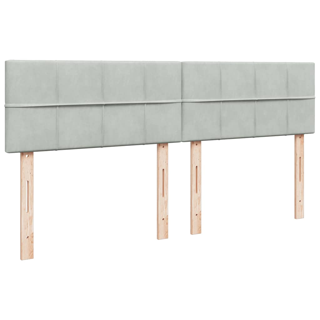 Κρεβάτι Boxspring με Στρώμα Ανοιχτό Γκρι 180x200 εκ. Βελούδινο - Pakobazaar