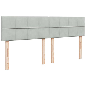 Κρεβάτι Boxspring με Στρώμα Ανοιχτό Γκρι 180x200 εκ. Βελούδινο - Pakobazaar