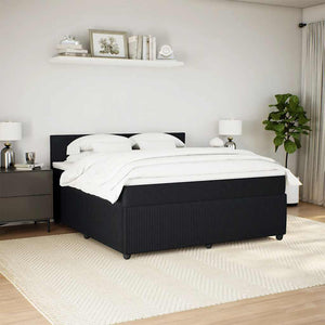 Κρεβάτι Boxspring με Στρώμα Μαύρο 180x200 εκ. Βελούδινο - Pakobazaar