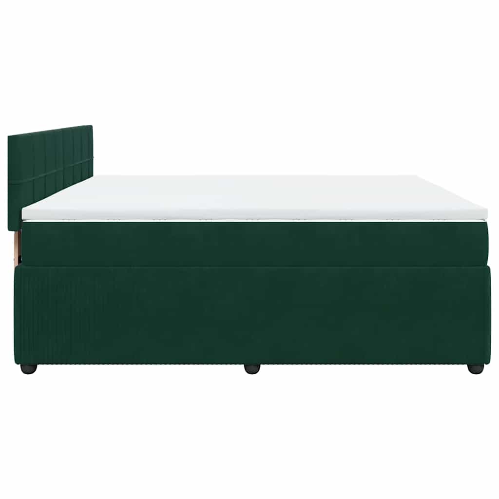 Κρεβάτι Boxspring με Στρώμα Σκούρο Πράσινο 180x200εκ. Βελούδινο - Pakobazaar