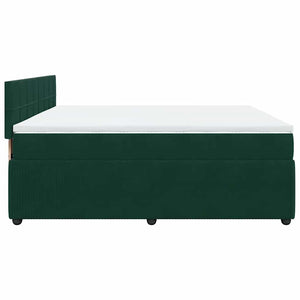 Κρεβάτι Boxspring με Στρώμα Σκούρο Πράσινο 180x200εκ. Βελούδινο - Pakobazaar