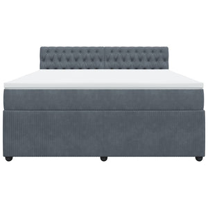 Κρεβάτι Boxspring με Στρώμα Σκούρο Γκρι 180x200 εκ. Βελούδινο