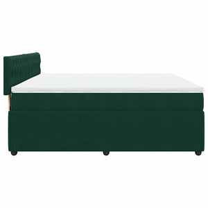 Κρεβάτι Boxspring με Στρώμα Σκούρο Πράσινο 180x200εκ. Βελούδινο
