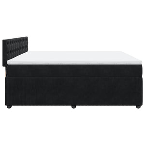 Κρεβάτι Boxspring με Στρώμα Μαύρο 180x200 εκ. Βελούδινο - Pakobazaar