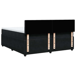 Κρεβάτι Boxspring με Στρώμα Μαύρο 180x200 εκ. Βελούδινο - Pakobazaar