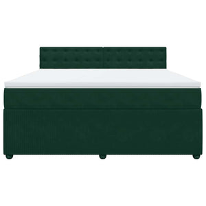 Κρεβάτι Boxspring με Στρώμα Σκούρο Πράσινο 180x200εκ. Βελούδινο - Pakobazaar