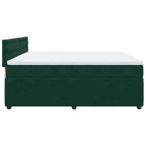 Κρεβάτι Boxspring με Στρώμα Σκούρο Πράσινο 180x200εκ. Βελούδινο - Pakobazaar