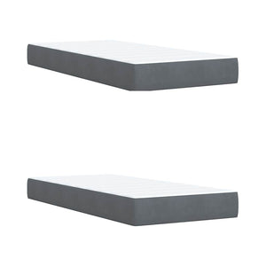 Κρεβάτι Boxspring με Στρώμα Σκούρο Γκρι 200x200 εκ. Βελούδινο