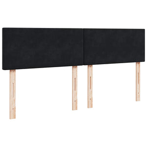 Κρεβάτι Boxspring με Στρώμα Μαύρο 200x200 εκ. Βελούδινο - Pakobazaar