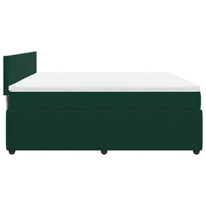 Κρεβάτι Boxspring με Στρώμα Σκούρο Πράσινο 200x200εκ. Βελούδινο - Pakobazaar