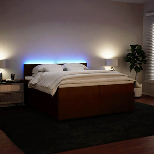 Κρεβάτι Boxspring με Στρώμα Ροζ 200x200 εκ. Βελούδινο - Pakobazaar