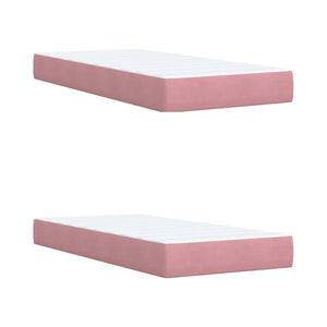 Κρεβάτι Boxspring με Στρώμα Ροζ 200x200 εκ. Βελούδινο - Pakobazaar
