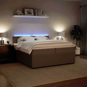 Κρεβάτι Boxspring με Στρώμα Ανοιχτό Γκρι 200x200 εκ. Βελούδινο - Pakobazaar
