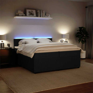 Κρεβάτι Boxspring με Στρώμα Μαύρο 200x200 εκ. Βελούδινο - Pakobazaar