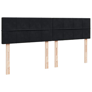 Κρεβάτι Boxspring με Στρώμα Μαύρο 200x200 εκ. Βελούδινο - Pakobazaar
