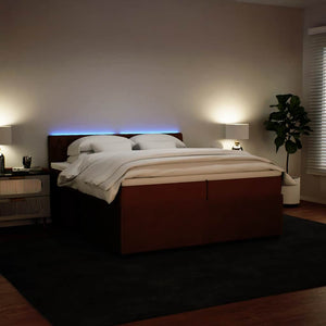 Κρεβάτι Boxspring με Στρώμα Ροζ 200x200 εκ. Βελούδινο - Pakobazaar