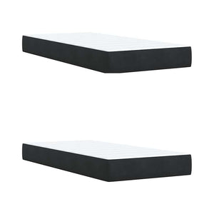 Κρεβάτι Boxspring με Στρώμα Μαύρο 200x200 εκ. Βελούδινο - Pakobazaar
