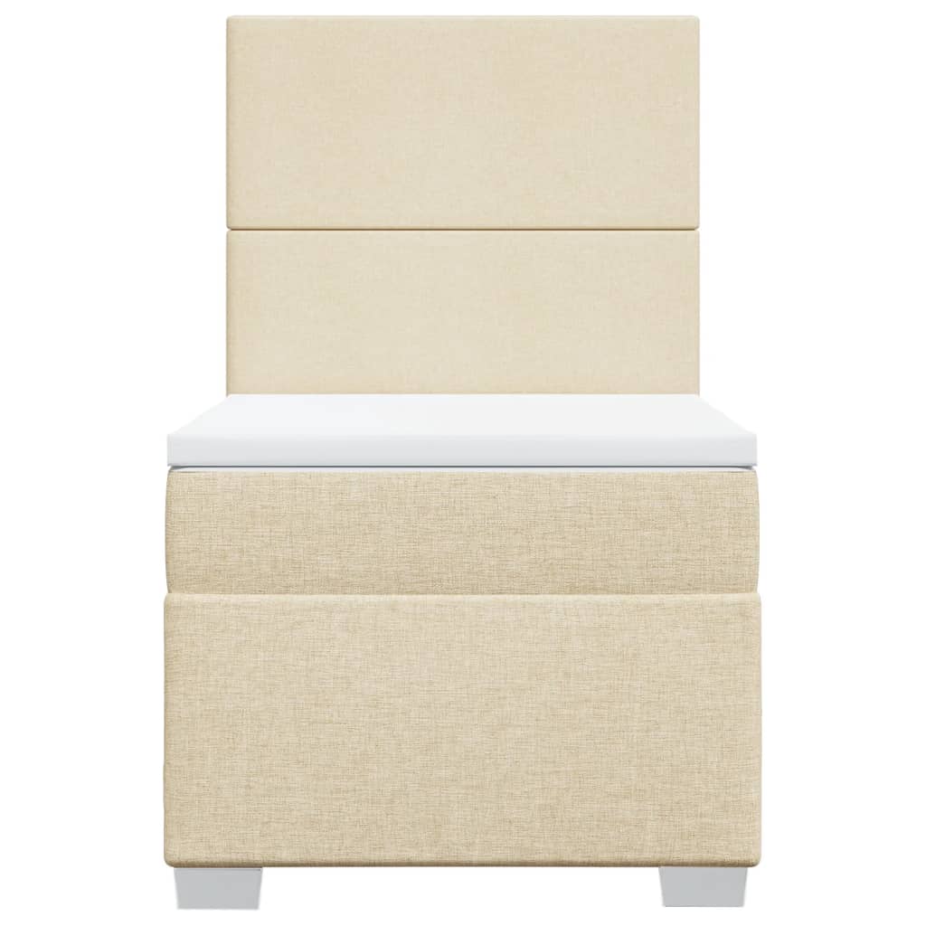 Κρεβάτι Boxspring με Στρώμα Κρεμ 80 x 200 εκ. Υφασμάτινο