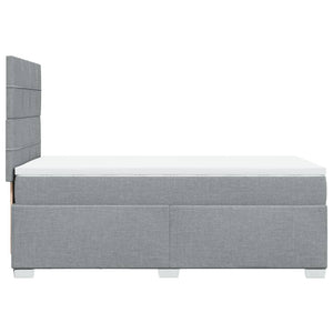 Κρεβάτι Boxspring με Στρώμα Ανοιχτό Γκρι 80x200 εκ. Υφασμάτινο - Pakobazaar