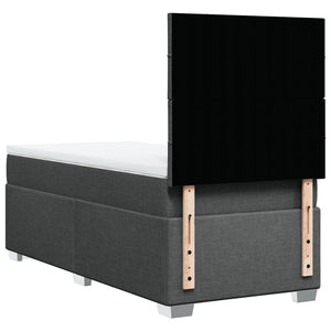 Κρεβάτι Boxspring με Στρώμα Σκούρο Γκρι 80x200 εκ. Υφασμάτινο - Pakobazaar