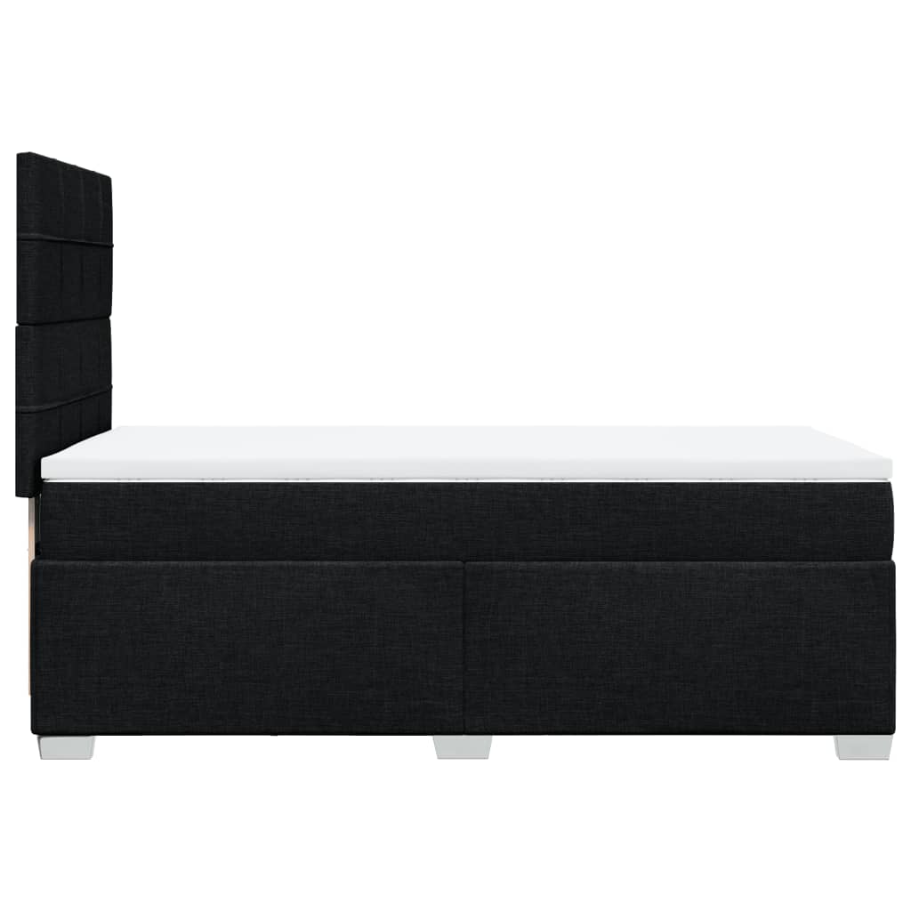 Κρεβάτι Boxspring με Στρώμα Μαύρο 80 x 200 εκ. Υφασμάτινο - Pakobazaar