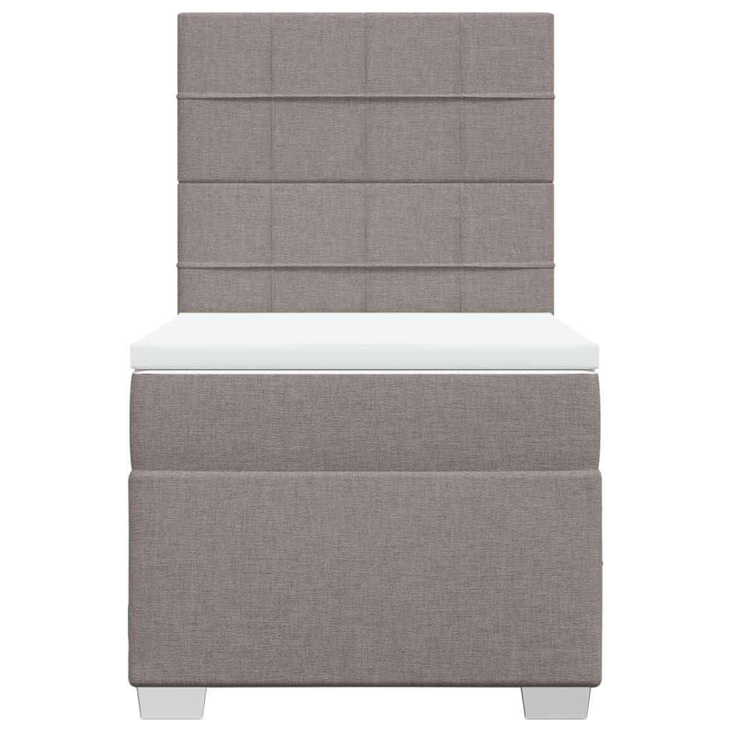 Κρεβάτι Boxspring με Στρώμα Taupe 80x200 εκ. Υφασμάτινο - Pakobazaar