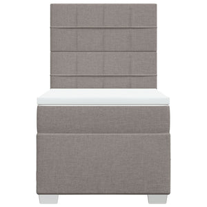 Κρεβάτι Boxspring με Στρώμα Taupe 80x200 εκ. Υφασμάτινο - Pakobazaar