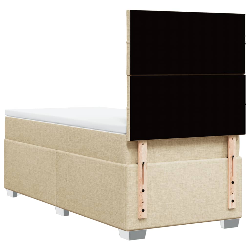 Κρεβάτι Boxspring με Στρώμα Κρεμ 80 x 200 εκ. Υφασμάτινο
