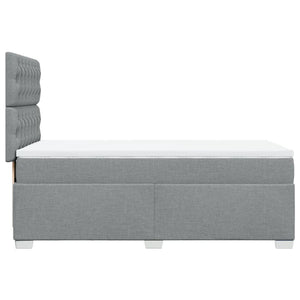 Κρεβάτι Boxspring με Στρώμα Ανοιχτό Γκρι 80x200 εκ. Υφασμάτινο - Pakobazaar