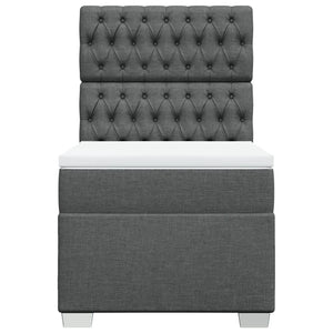 Κρεβάτι Boxspring με Στρώμα Σκούρο Γκρι 80x200 εκ. Υφασμάτινο - Pakobazaar