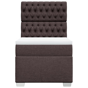 Κρεβάτι Boxspring με Στρώμα Σκούρο Καφέ 80x200 εκ. Υφασμάτινο