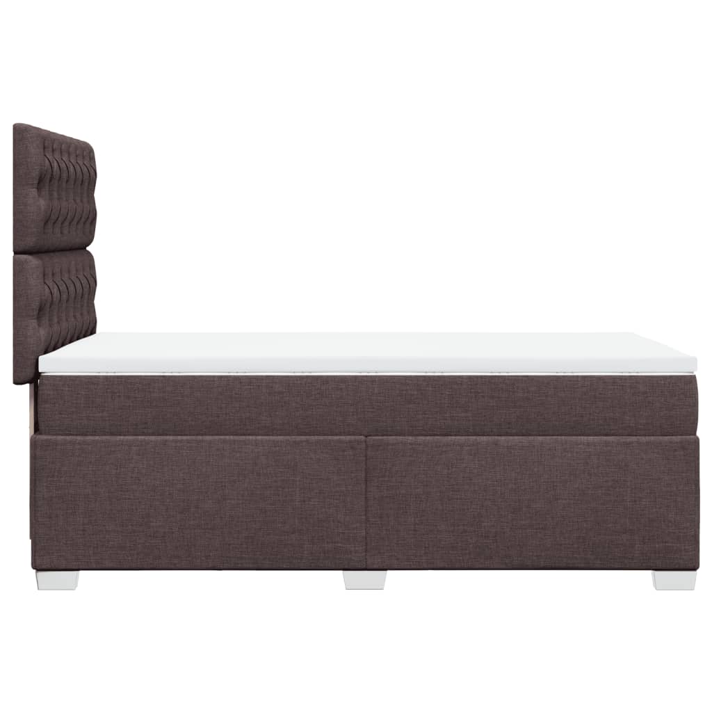 Κρεβάτι Boxspring με Στρώμα Σκούρο Καφέ 80x200 εκ. Υφασμάτινο