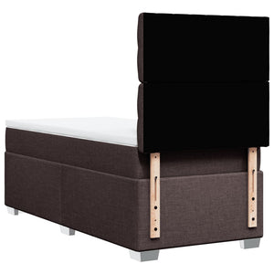 Κρεβάτι Boxspring με Στρώμα Σκούρο Καφέ 80x200 εκ. Υφασμάτινο