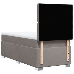 Κρεβάτι Boxspring με Στρώμα Taupe 80x200 εκ. Υφασμάτινο - Pakobazaar