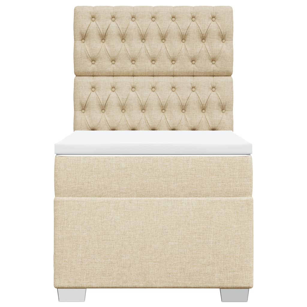 Κρεβάτι Boxspring με Στρώμα Κρεμ 80 x 200 εκ. Υφασμάτινο